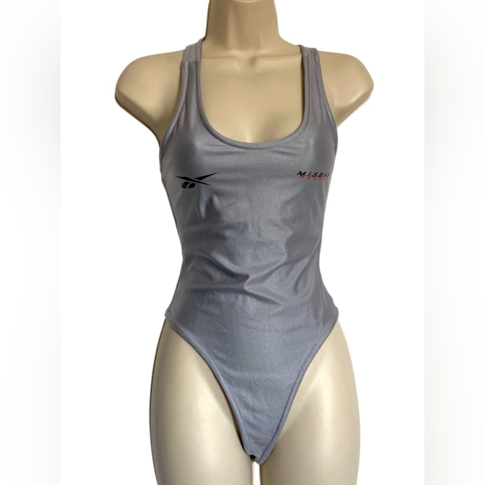 Reebok x MISBHV Bodysuit Grey High-Neck Cybercore XS NWOT - Picture 2 of 5